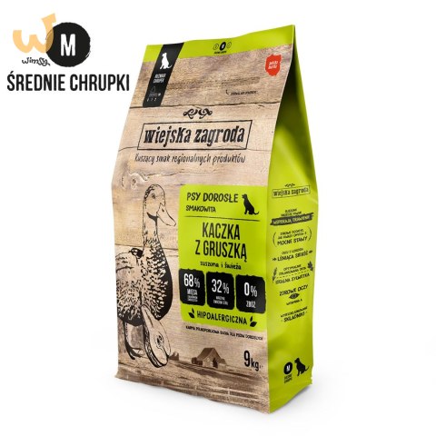 WIEJSKA ZAGRODA Kaczka z gruszką (dorosły) chrupki M - Karma sucha dla psa - 9kg WIEJSKA ZAGRODA Kaczka z gruszką (dorosły) chrupki M - Karma sucha dla psa - 9kg