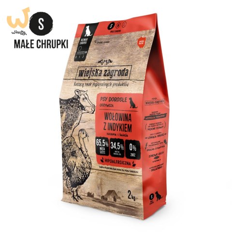 Wiejska Zagroda Adult Small Wołowina z indykiem 2kg Wiejska Zagroda Adult Small Wołowina z indykiem 2kg
