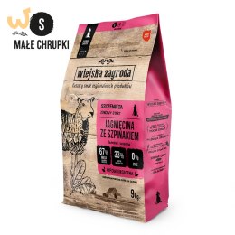 Wiejska Zagroda Jagnięcina ze szpinakiem (szczeniak) chrupki S - karma sucha dla psów - 9kg