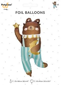 Balon foliowy Miś 55cm x 90cm Balon foliowy Miś 55cm x 90cm