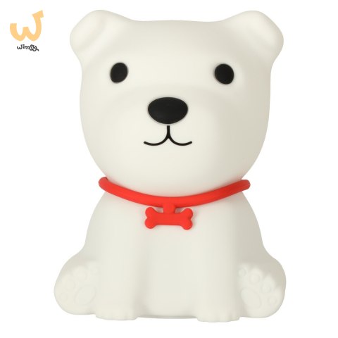 Lampka nocna dla dzieci silikonowa 8 LED USB biała piesek Lampka nocna dla dzieci silikonowa 8 LED USB biała piesek