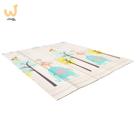 Mata edukacyjna piankowa dwustronna składana słonie alfabet 180 x 200 cm Mata edukacyjna piankowa dwustronna składana słonie alfabet 180 x 200 cm