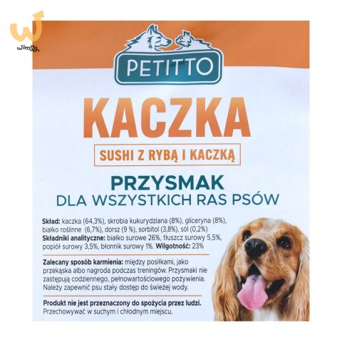 PETITTO Sushi z rybą i kaczką 500G PETITTO Sushi z rybą i kaczką 500G