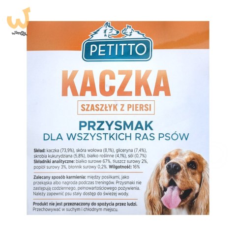 PETITTO Szaszłyk z piersi kaczki 500G PETITTO Szaszłyk z piersi kaczki 500G