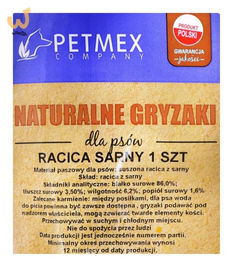 PETMEX Racica sarny - gryzak dla psa - 1 szt. PETMEX Racica sarny - gryzak dla psa - 1 szt.