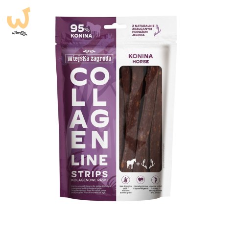 WIEJSKA ZAGRODA Kolagenowe paski Konina (dorosły) - Przysmak dla psa - 90g WIEJSKA ZAGRODA Kolagenowe paski Konina (dorosły) - Przysmak dla psa - 90g