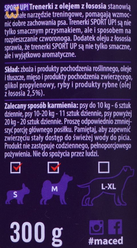 MACED Sport Up! Trenerki z olejem z łososia - przysmak dla psa - 300 g MACED Sport Up! Trenerki z olejem z łososia - przysmak dla psa - 300 g