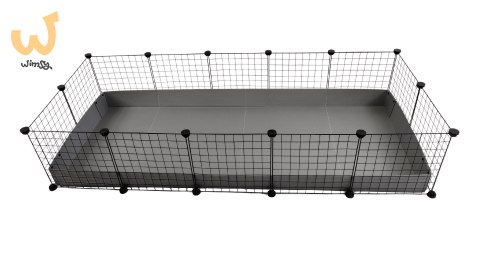 C&C Klatka modułowa dla świnki morskiej, królika, jeża 180x75 cm (5x2) - srebrno-szara C&C Klatka modułowa dla świnki morskiej, królika, jeża 180x75 cm (5x2) - srebrno-szara