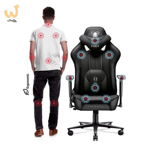 Fotel gamingowy DIABLO X-PLAYER 2.0 king fotel czarno-czarny Fotel gamingowy DIABLO X-PLAYER 2.0 king fotel czarno-czarny