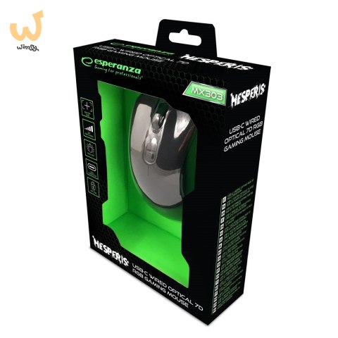 ESPERANZA MYSZ PRZEWOD. 7D DLA GRACZY HESPERIS USB-C EGM303 ESPERANZA MYSZ PRZEWOD. 7D DLA GRACZY HESPERIS USB-C EGM303