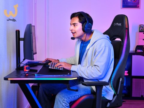Fotel gamingowy TRUST GXT719 RUYA RGB czarne (25185) Fotel gamingowy TRUST GXT719 RUYA RGB czarne (25185)