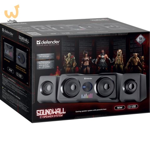 DEFENDER GŁOŚNIKI SOUNDWALL 2.1 16W 65214 DEFENDER GŁOŚNIKI SOUNDWALL 2.1 16W 65214