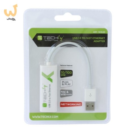 TECHLY KARTA SIECIOWA ADAPTER USB-A 2.0 NA RJ45 10 TECHLY KARTA SIECIOWA ADAPTER USB-A 2.0 NA RJ45 10