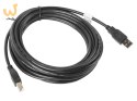 Kabel Lanberg CA-USBA-10CC-0050-BK (USB 2.0 M - USB 2.0 typu B M; 5m; kolor czarny)