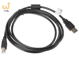 Kabel Lanberg CA-USBA-11CC-0018-BK (USB 2.0 M - USB 2.0 typu B M; 1,8m; kolor czarny)