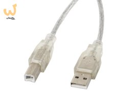 Kabel Lanberg CA-USBA-12CC-0018-TR (USB 2.0 M - USB 2.0 M; 1,8m; kolor przeźroczysty)