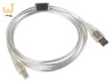 Kabel Lanberg CA-USBA-12CC-0018-TR (USB 2.0 M - USB 2.0 M; 1,8m; kolor przeźroczysty)