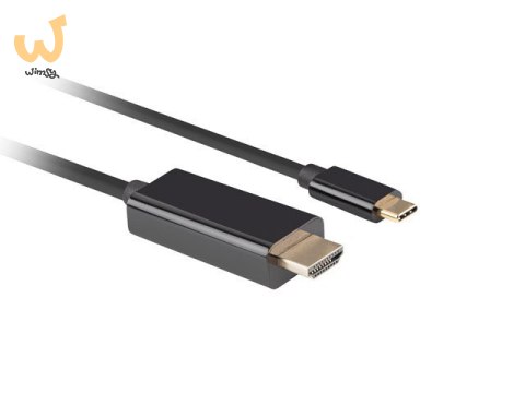 LANBERG KABEL USB-C(M)->HDMI(M) 1M 4K 60HZ CZARNY CA-CMHD-10CU-0010-BK LANBERG KABEL USB-C(M)->HDMI(M) 1M 4K 60HZ CZARNY CA-CMHD-10CU-0010-BK