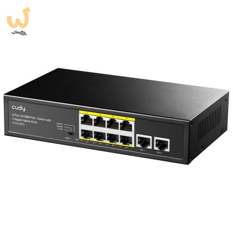 Switch CUDY FS1010PG 8-Port 10/100M PoE+ 120W 2xGbE Uplink Switch CUDY FS1010PG 8-Port 10/100M PoE+ 120W 2xGbE Uplink